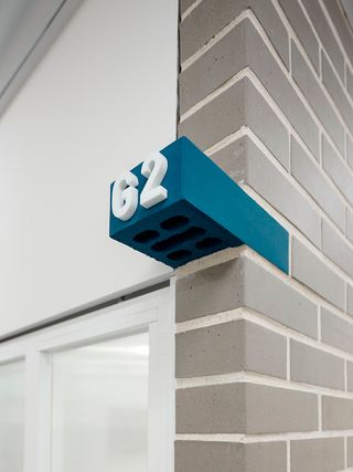 "G2" on a blue brick