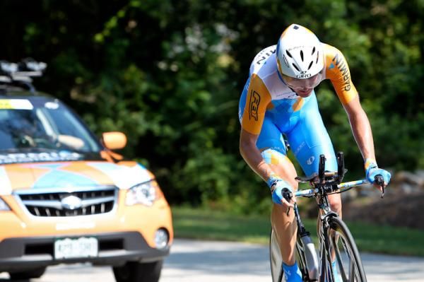 Peter Stetina (Garmin-Transitions) out of the saddle for one of the climbs.