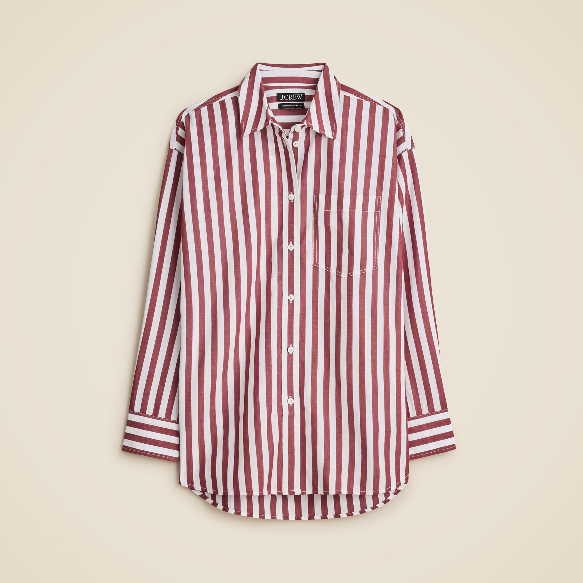 &amp;Eacute;tienne Oversized Shirt in Striped Lightweight Oxford
