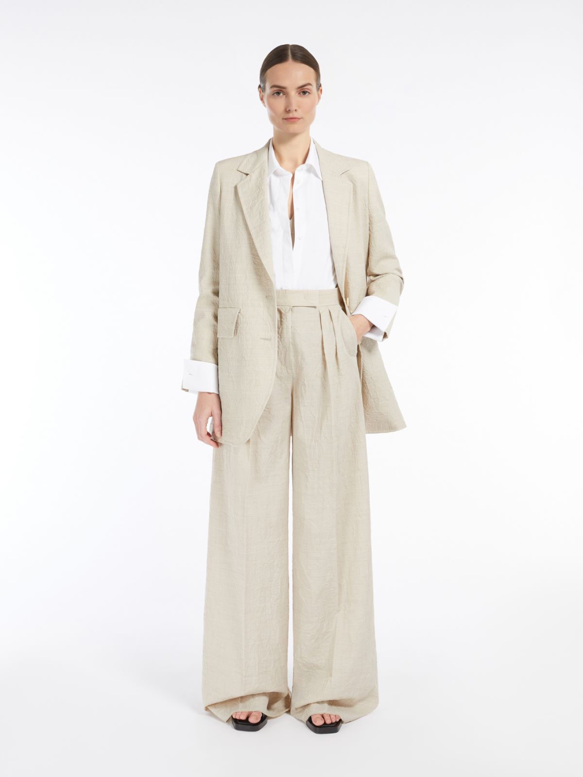 Wool Wide-Leg Trousers - Acinoso1234