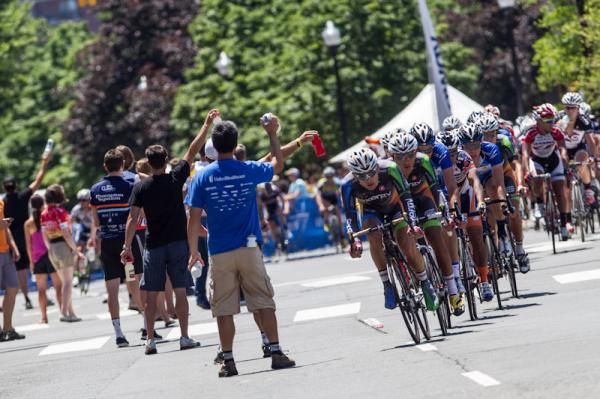 Riders go for a feed on this hot day.