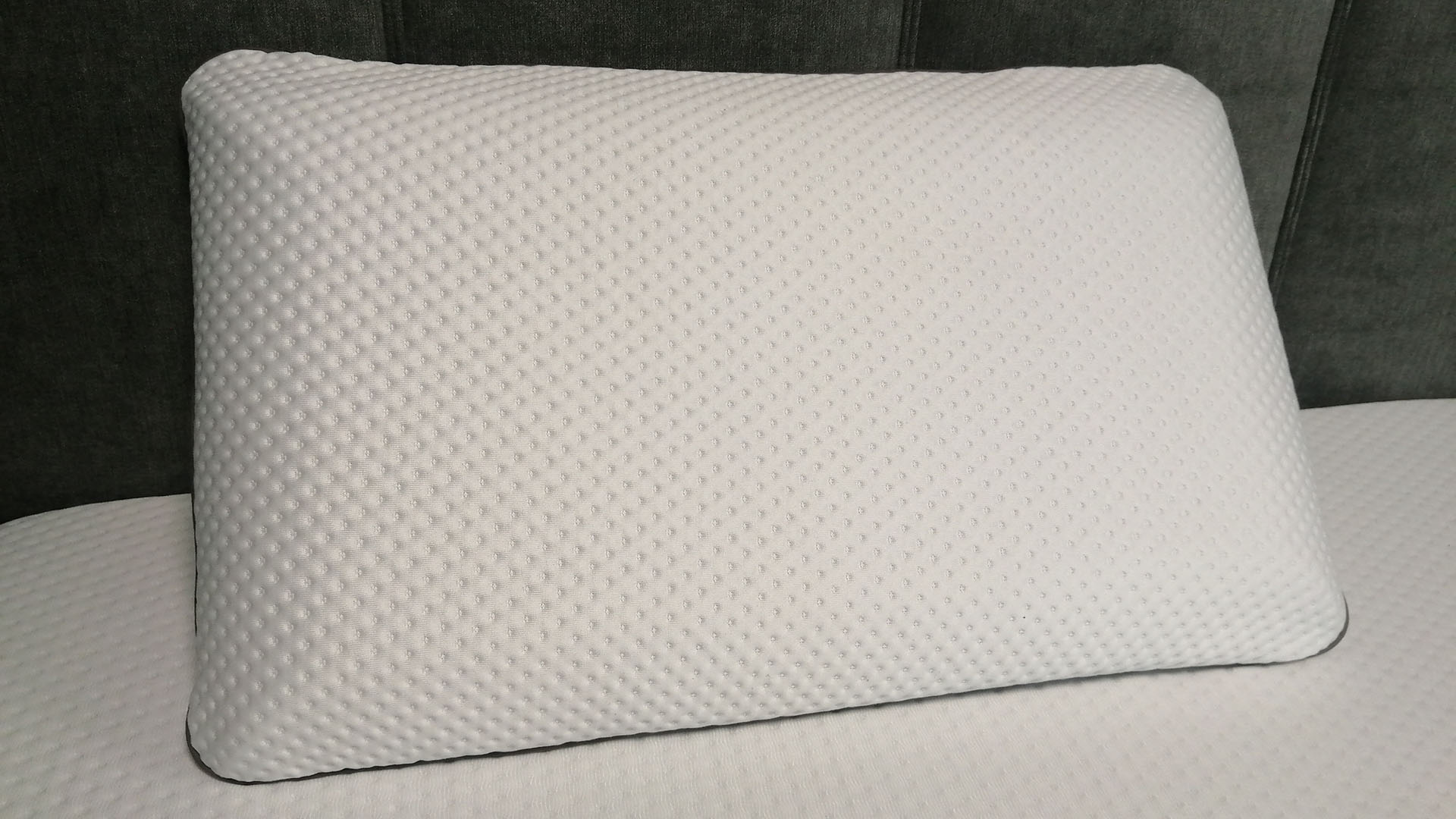 Emma Premium Pillow on a mattress