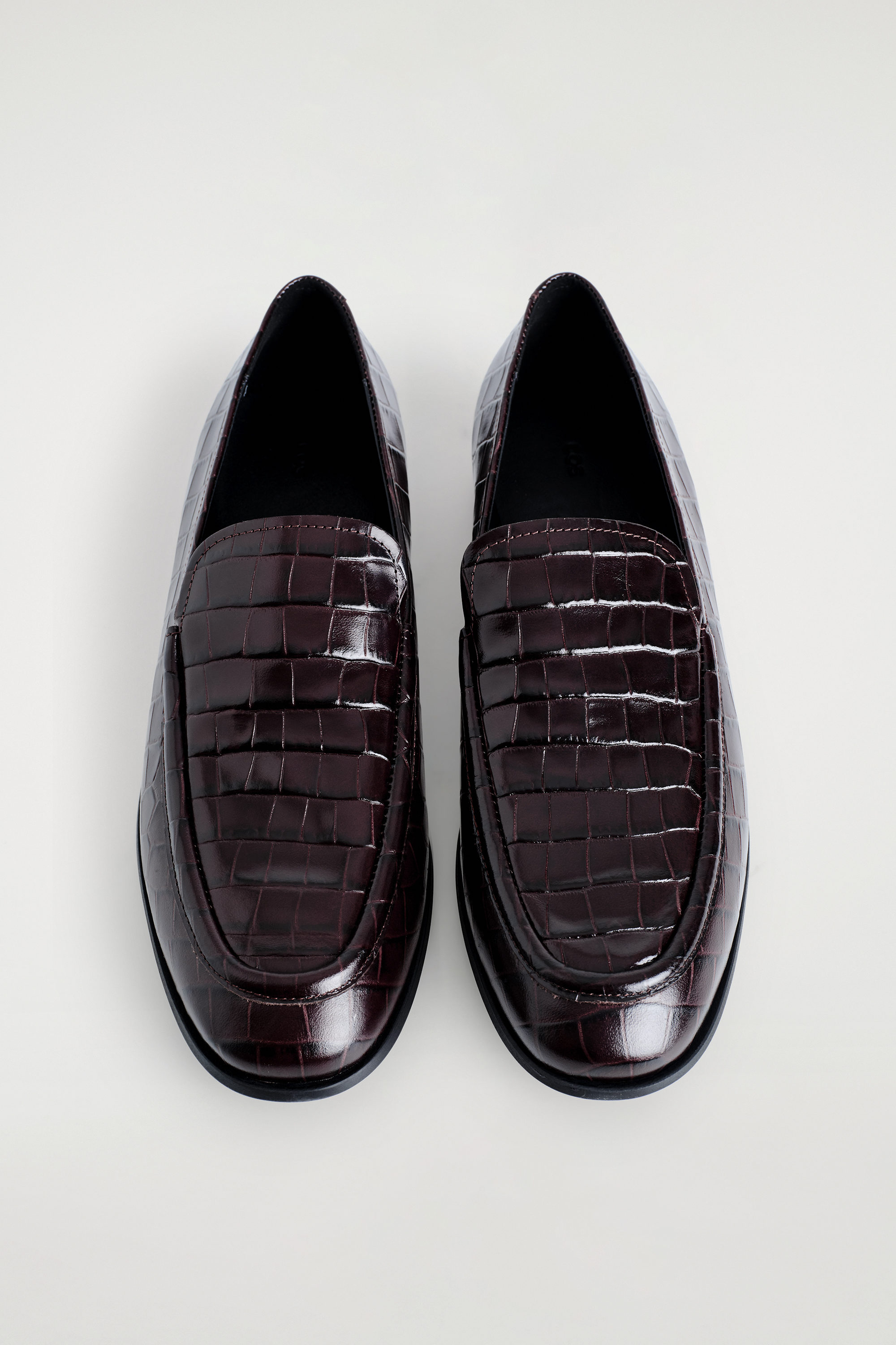 Croc-Effect Leather Loafers