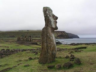 Moai statues on easter island