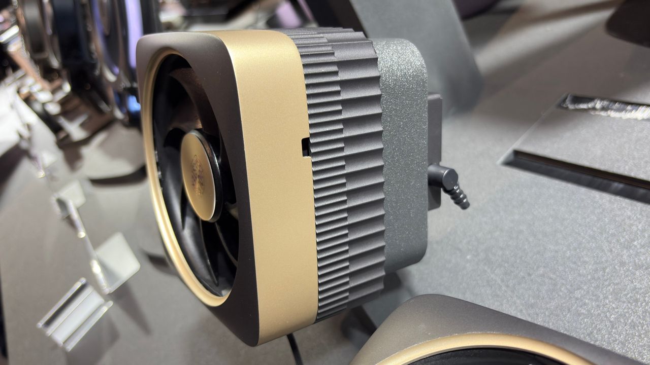 A photo of Cooler Master's G11M concept AIO CPU cooler, as displayed at Computex 2026
