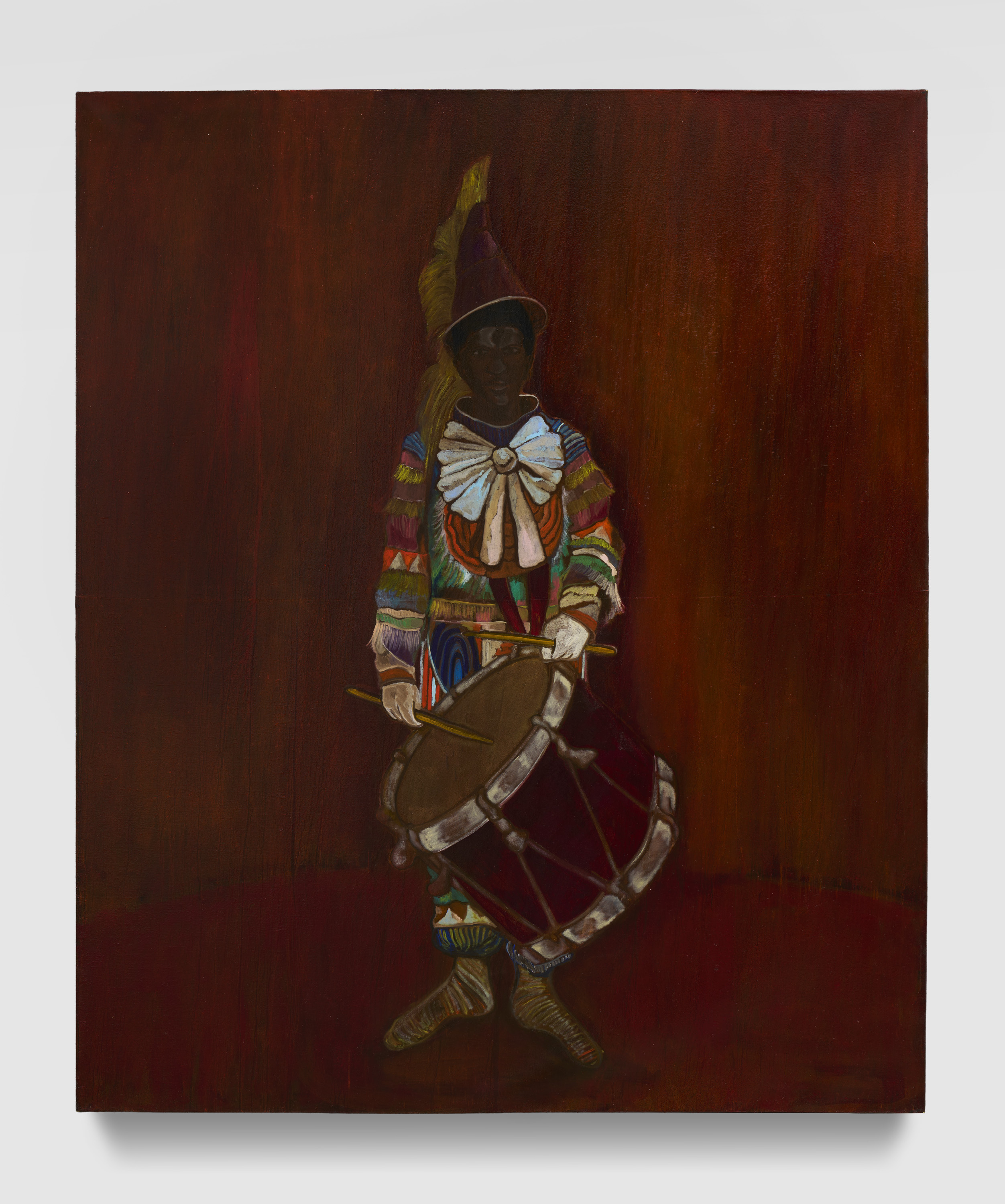 Gideon Appah oil painting of boy with drum