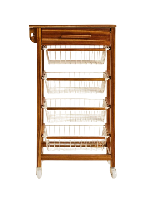 Wood and Metal Storage Cart