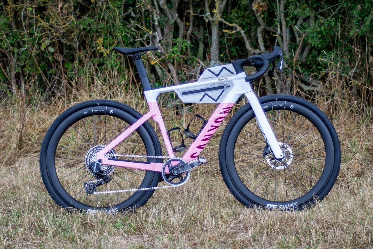 A Canyon Grail CF SLX in a field