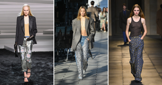 embellished jeans runway imagery