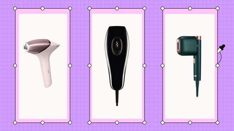 Image of ipl hair removal devices on collage background