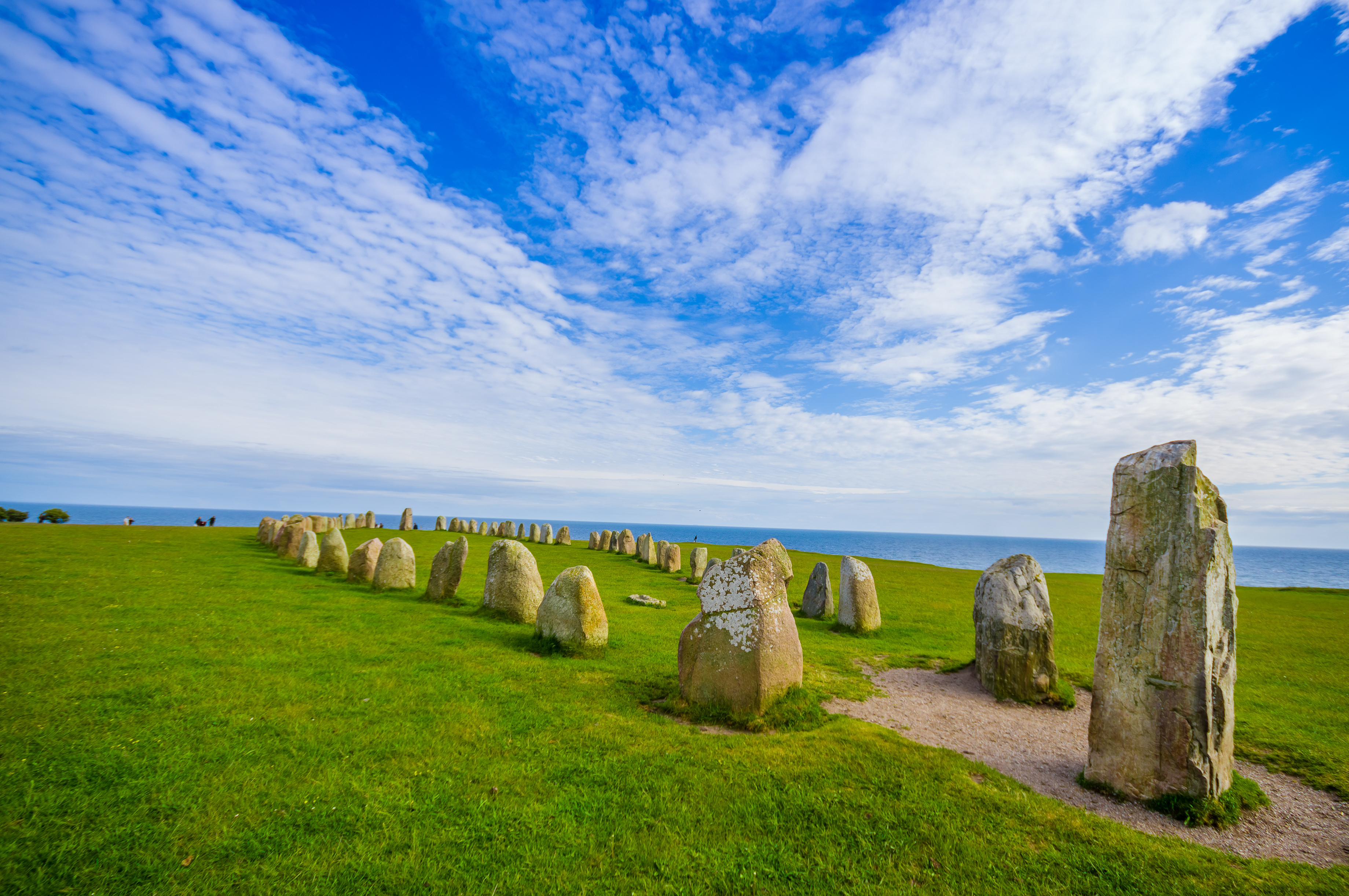 Pedras de Ales, imponente monumento megalítico em Skane, Suécia.