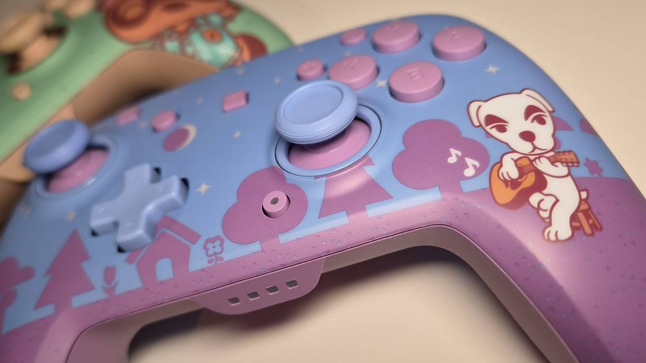 Photo of the Turtle Beach Animal Crossing accessories sitting on a white desk.