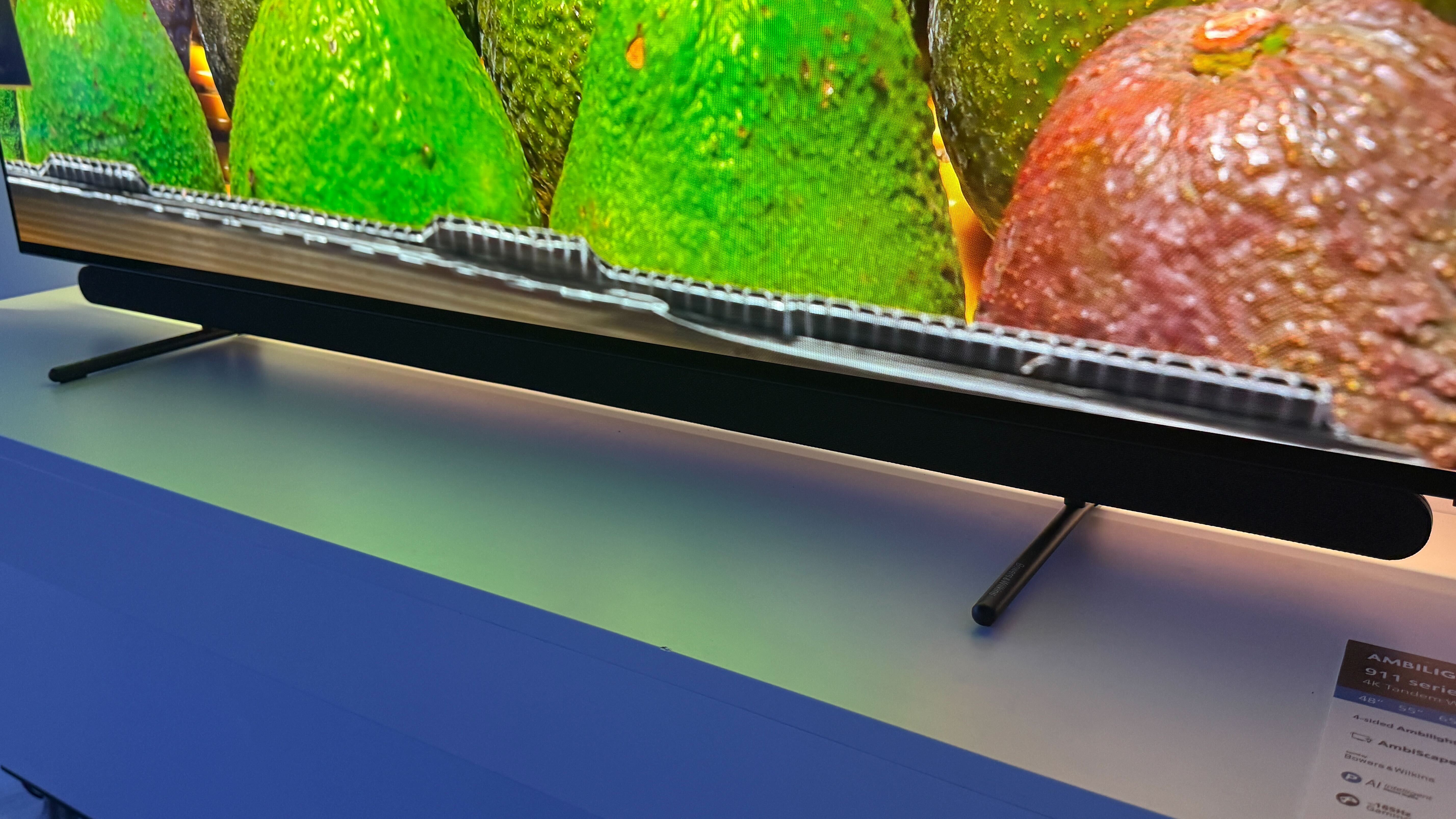 Philips OLED911 on a white table and background