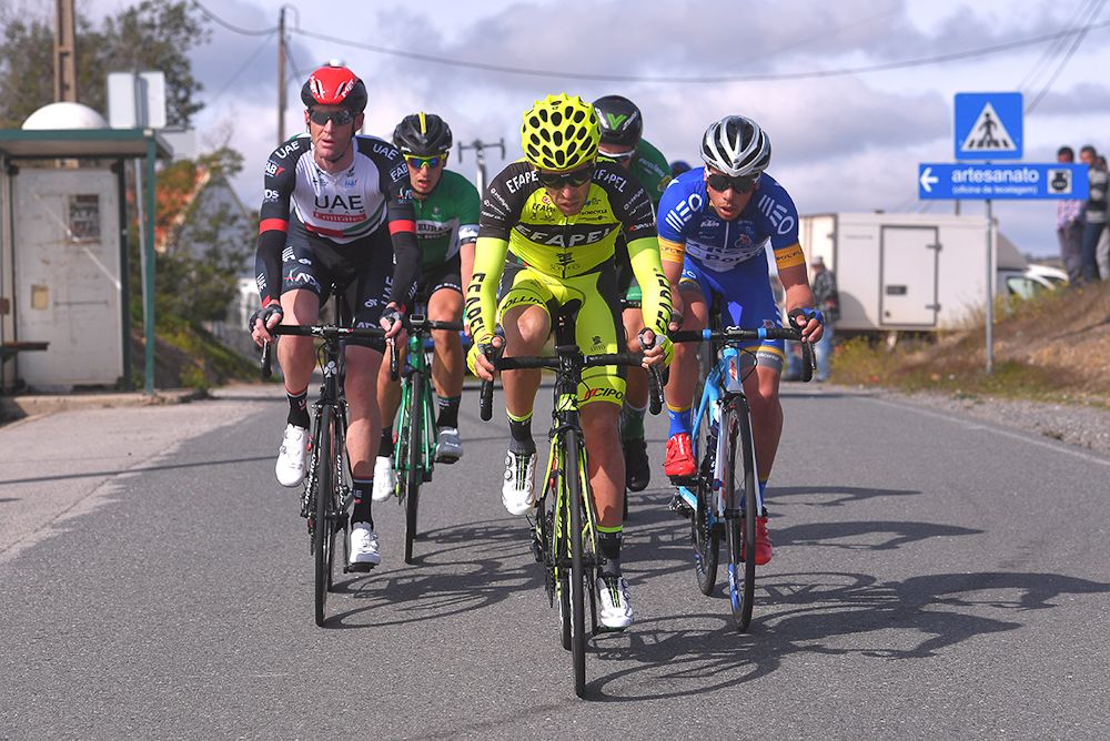 Bruno Silva leads the breakaway during stage 4 at Volta ao Algarve