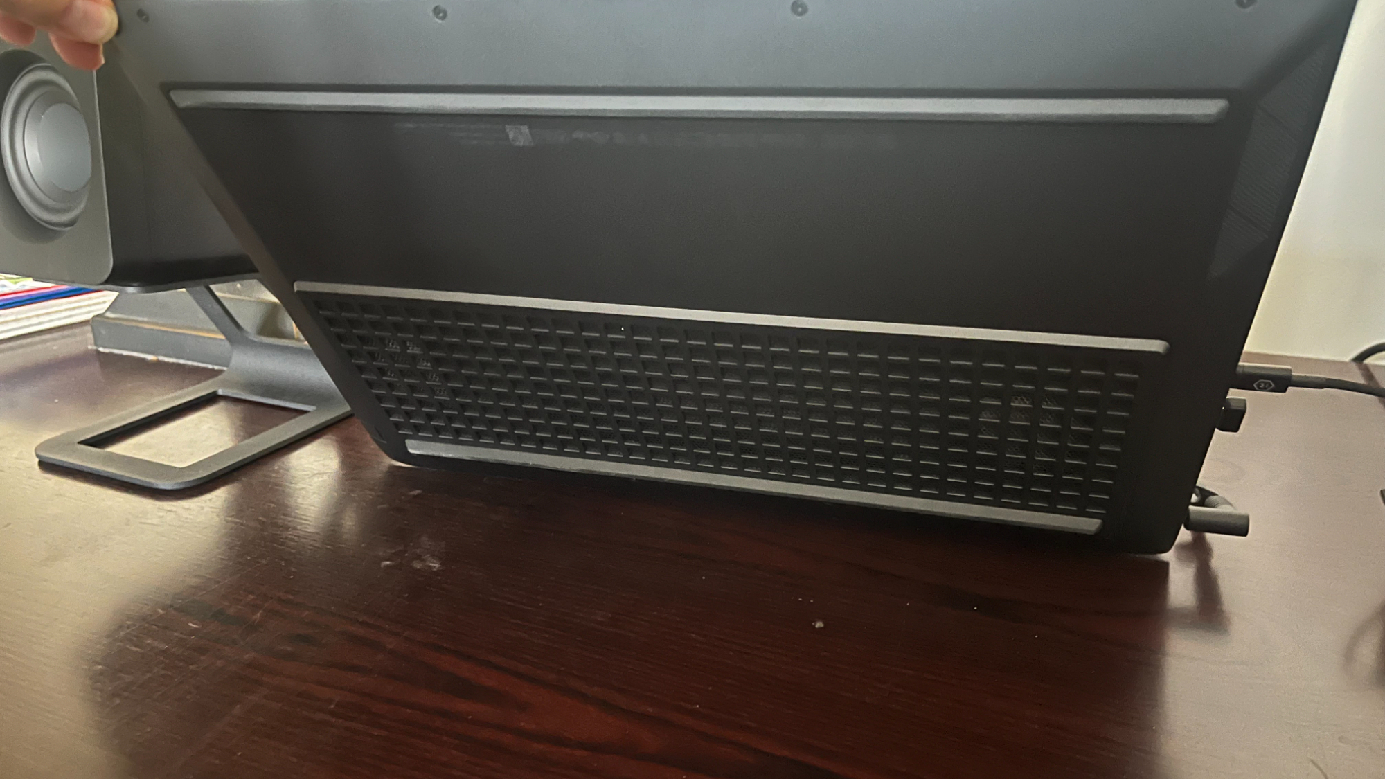 Underneath of the HP Victus 16 gaming laptop