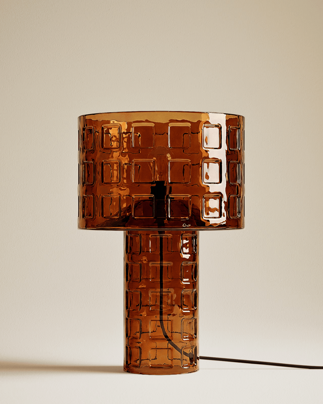 Double Layer Shade Glass Base Table Lamp.
