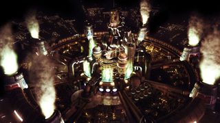 The city of Midgar viewed from above.