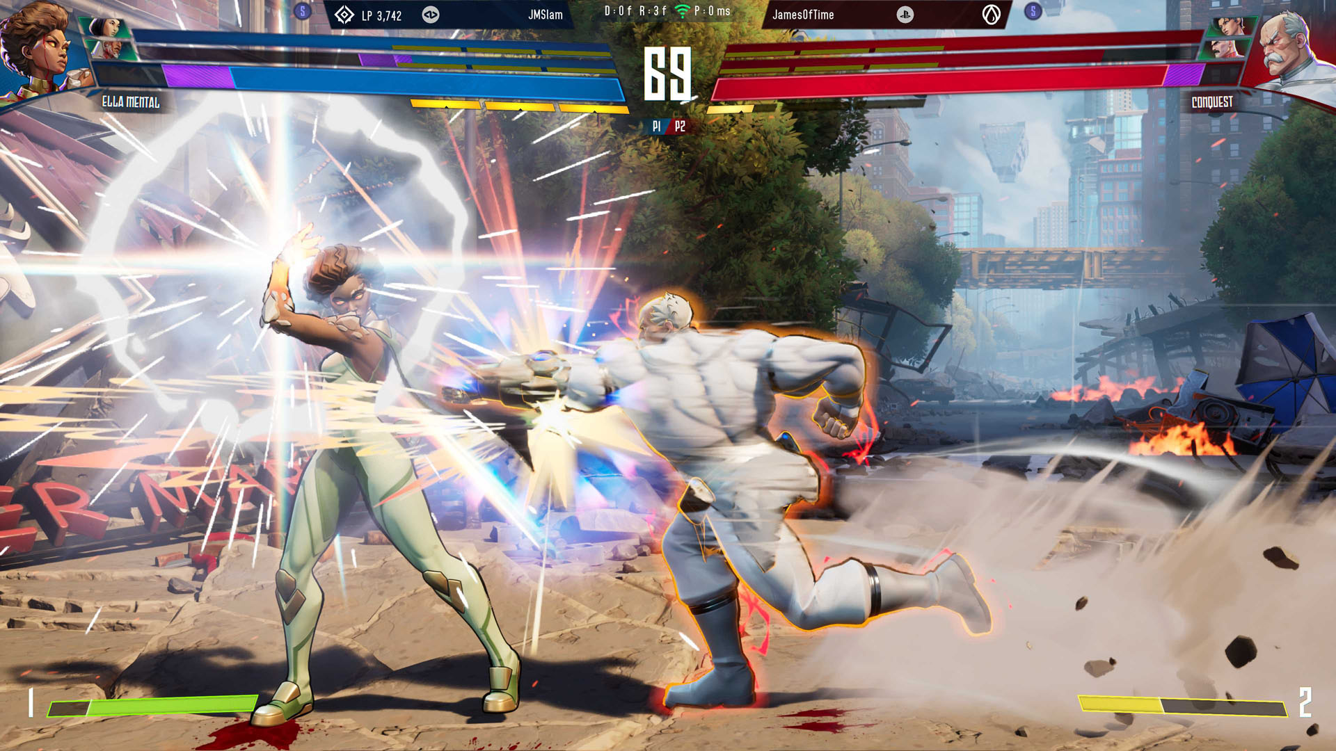 Ella Mental blocks a barage by Conqeust in Invincible VS