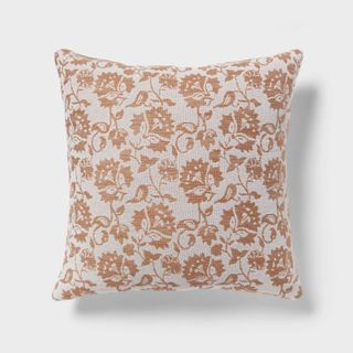 Woven Floral Decorative Pillow Euro