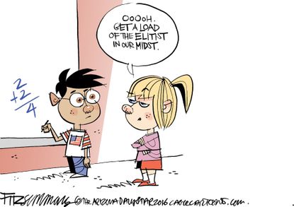 Editorial cartoon U.S. elitism mindset