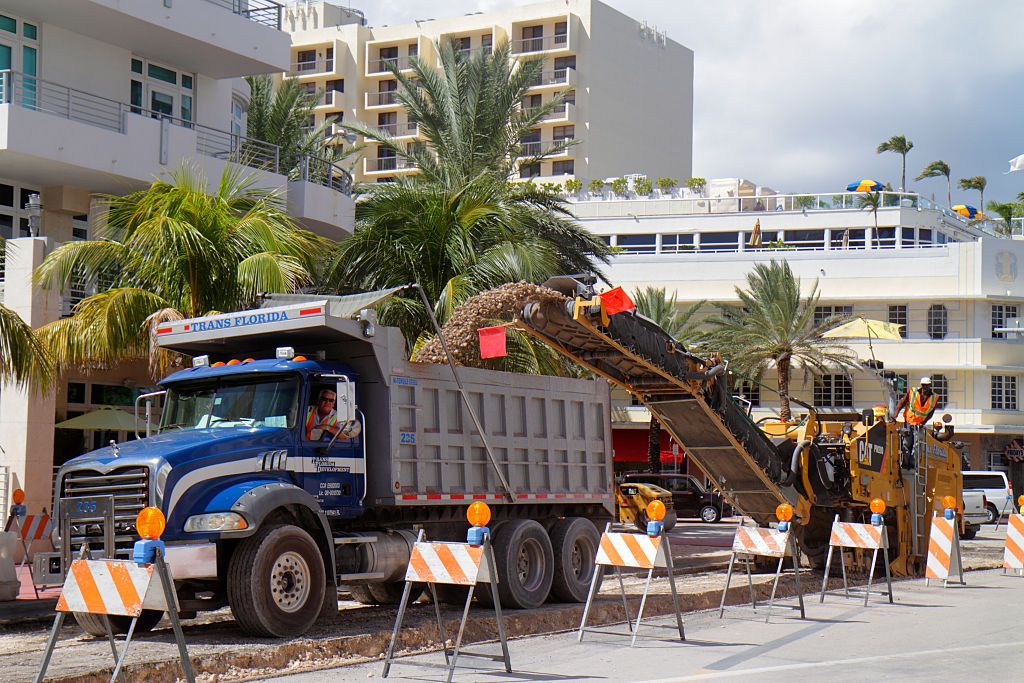 Road construction in Florida. 