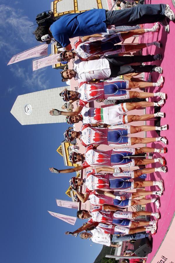 Katushsa on the podium at the start