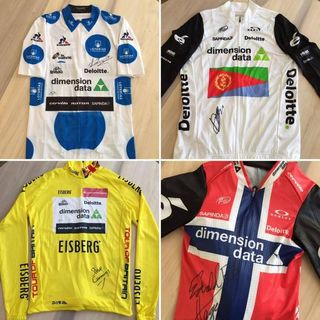 Some of the jerseys and gear up for grabs in the Dimension Data raffle