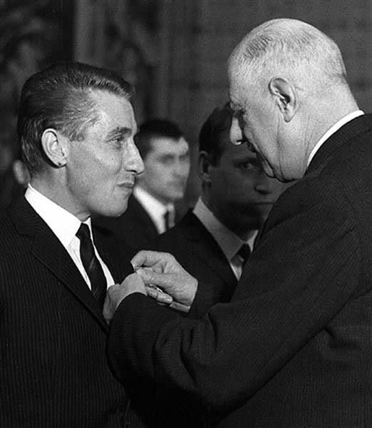 The Frenchman is recognised in 1966 for his commitment to an athletic career.