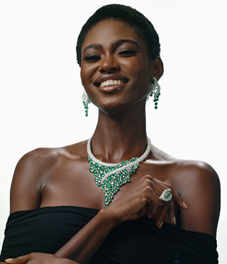 woman wearing diamond jewellery