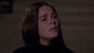 Ali MacGraw crying on her porch in Love Story.