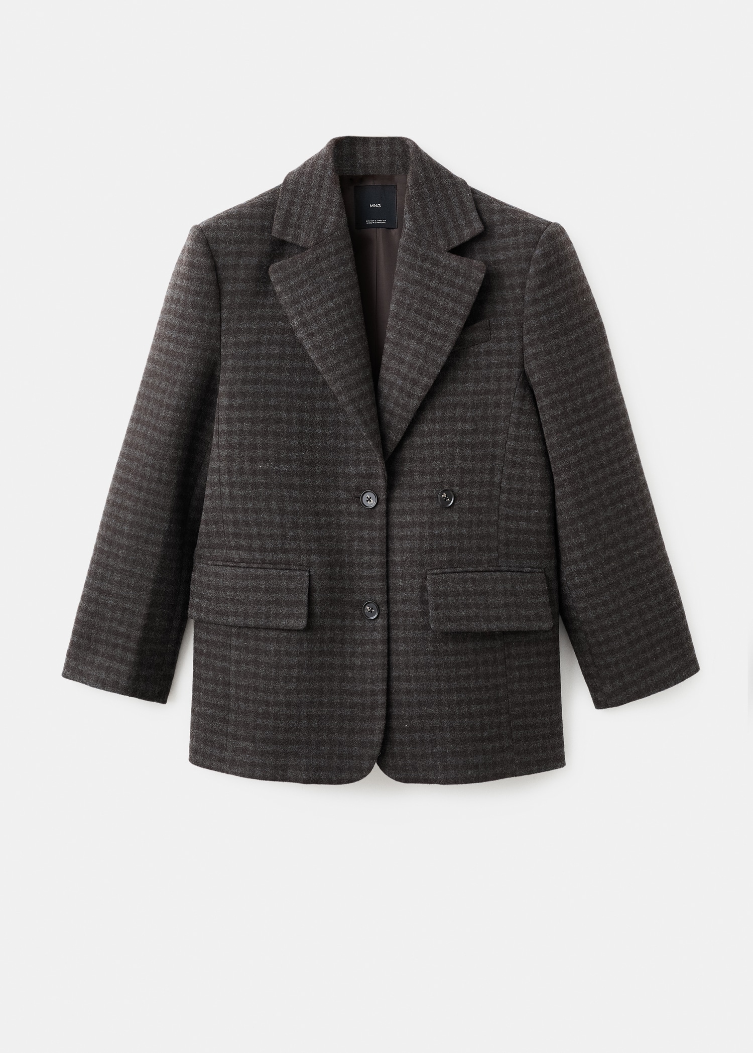 Micro Houndstooth Wool Blazer - Women | Mango Usa
