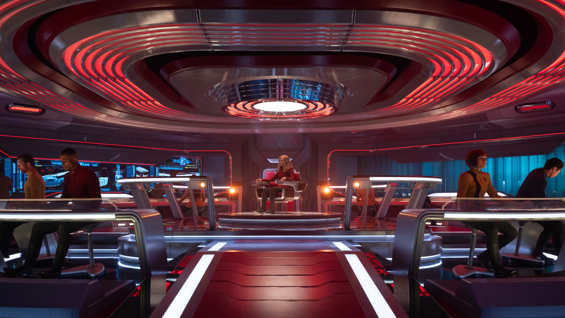 Holly Hunter in season 1, episode 1 of Star Trek: Starfleet Academy streaming on Paramount+. Photo Credit: Brooke Palmer/Paramount+