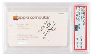 Steve Jobs business card, framed and appraised