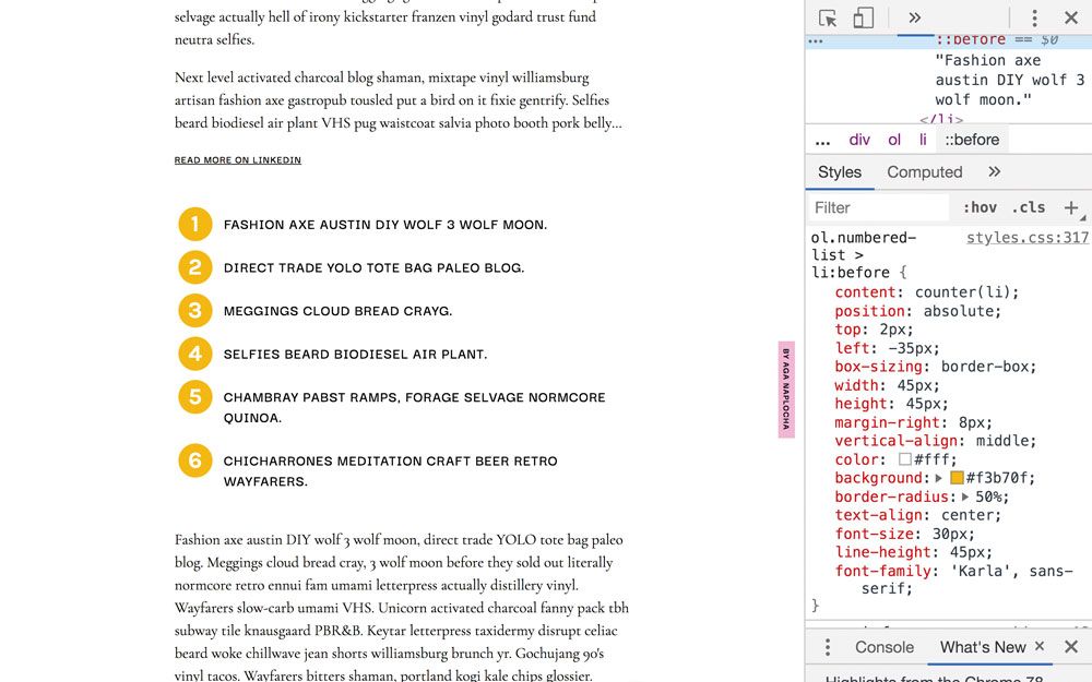 CSS tricks: data