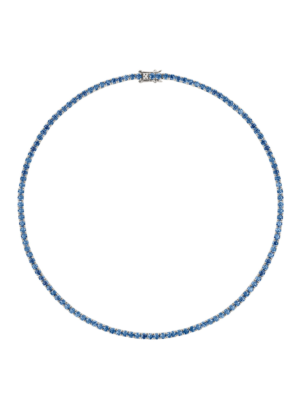 Kate Rivi&amp;Egrave;re Necklace in 3mm Slate Blue Moissanite, Sterling Silver