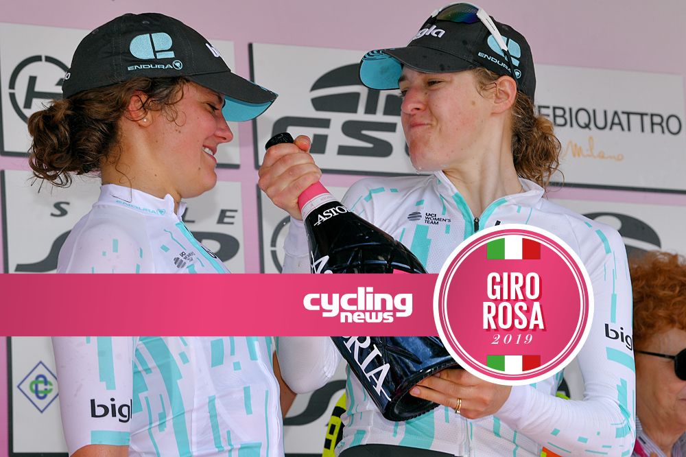Elizabeth Banks and Leah Thomas go -12 for Bigla in stage 8 of the Giro Rosa