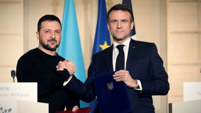 Volodymyr Zelenskyy and Emmanuel Macron