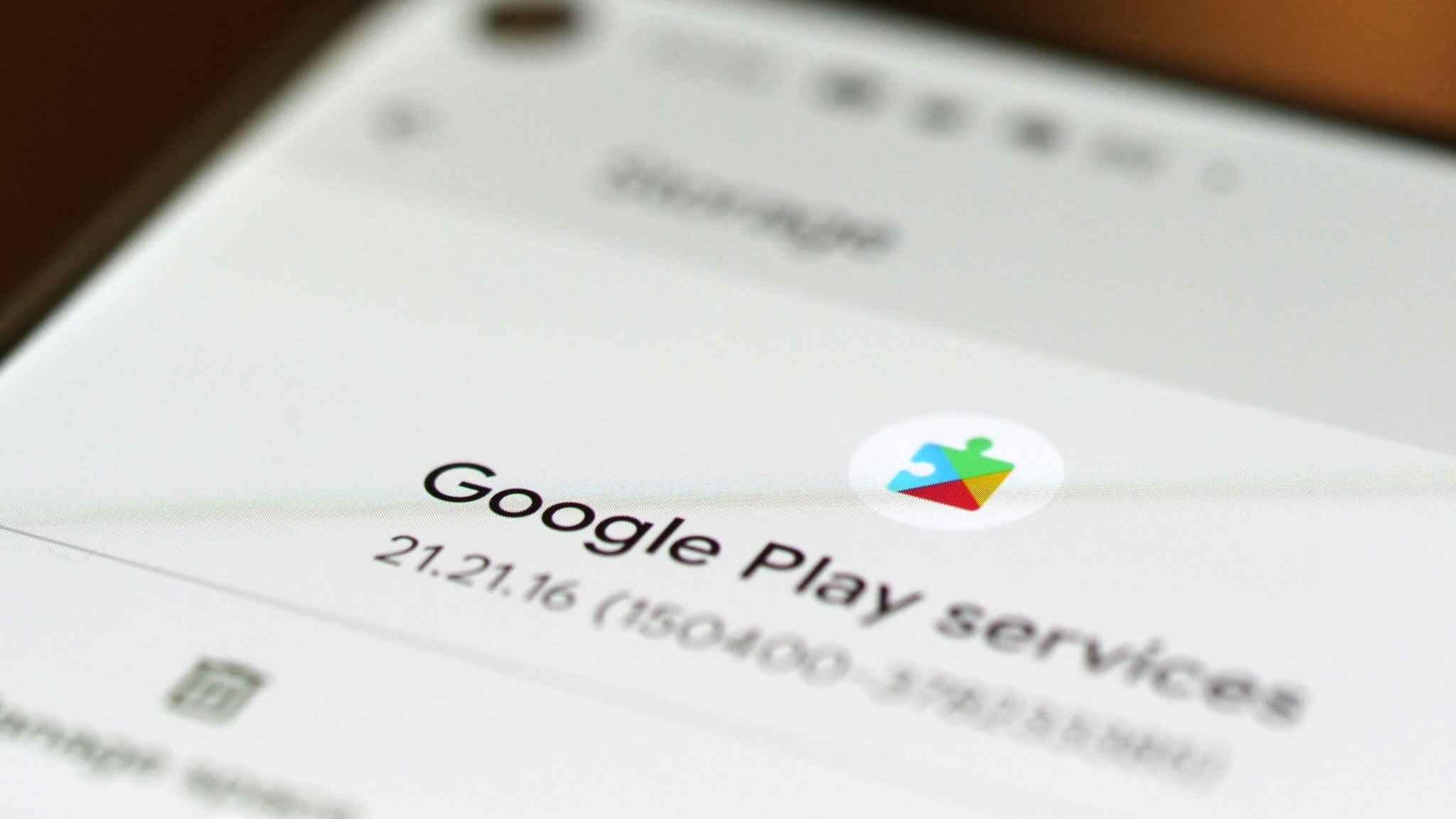 Close-up of Google Play Services app info
