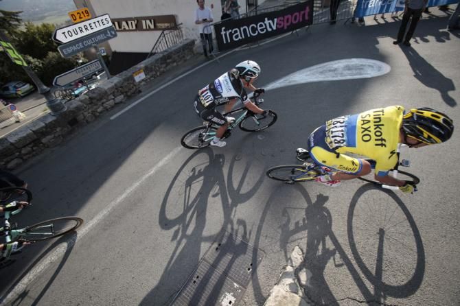 Niki Terpstra (Omega Pharma-QuickStep) and Nikolai Trusov (Tinkoff-Saxo)