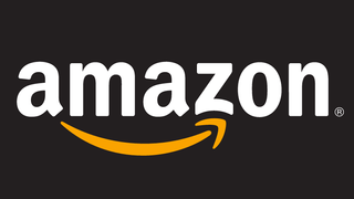 The Amazon logo on a black background.