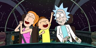 Rick, Morty and Summer in Rick and Morty.