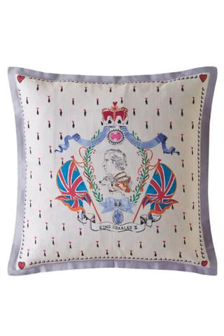 Cath Kidston King Charles III Coronation Cushion - coronation gifts