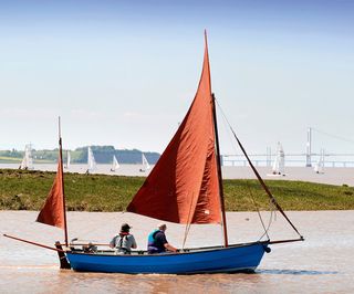 A small sailing boat at a regatta on the River Severn near Thornbury, Gloucestershire UK. Image shot 2009. Exact date unknown.