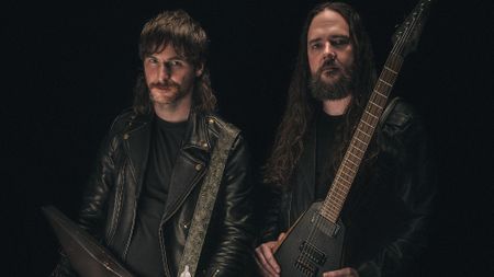 A portrait of Khemmis guitarists Phil Pendergast and Ben Hutcherson.