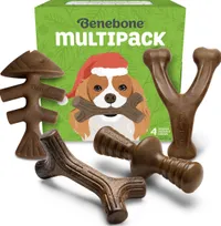 Benebone Multipack Holiday Durable Dog Chew Toy