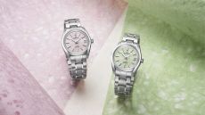 The Grand Seiko Sakura watches in pink and green