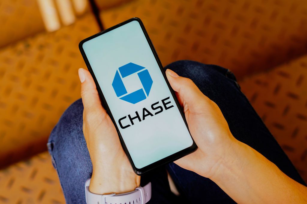 The Chase bank phone app on a person&#039;s smartphone screen.