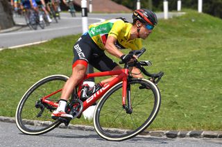 Overall leader Richie Porte (BMC) during stage 7 at Tour de Suisse