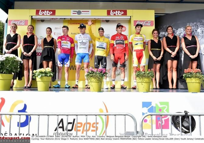 All the jersey winners on the podium