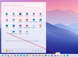 Start menu drag and pin app to Taskbar